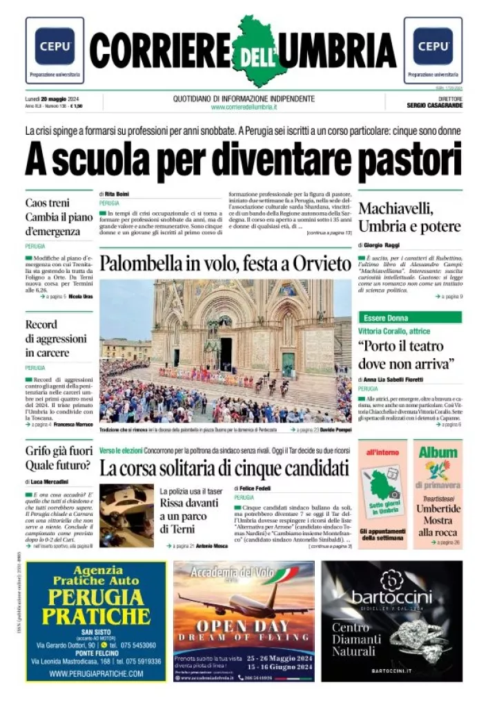 Prima-pagina-corriere umbria-del-2024-05-20